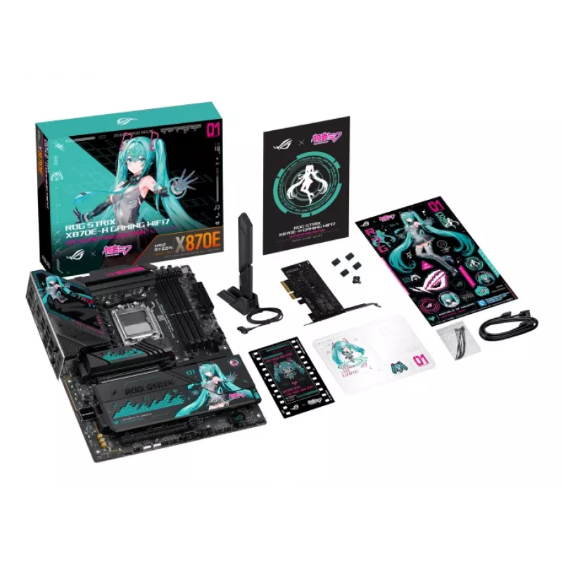 Mātesplate ASUS ROG STRIX X870E-H GAMING MIKU WIFI7 ATX AM5 ligzdām, DDR5 atbalsts