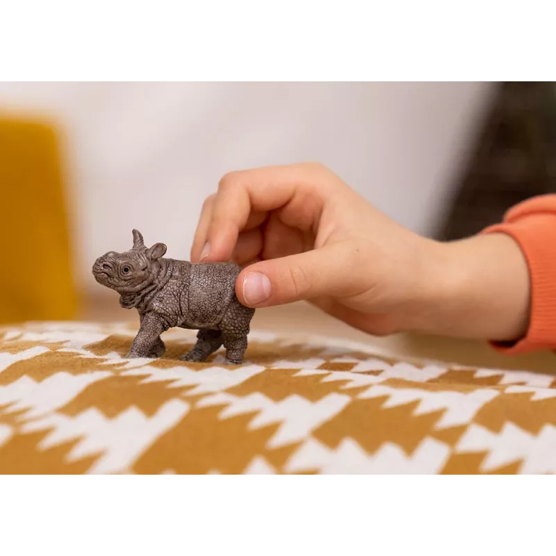 schleich WILD LIFE Indijas degunradža mazulis, 3 gadi, Safari, Meža dzīvnieki / rotaļlietas piedzīvojumiem, Pelēks, Plastmasa