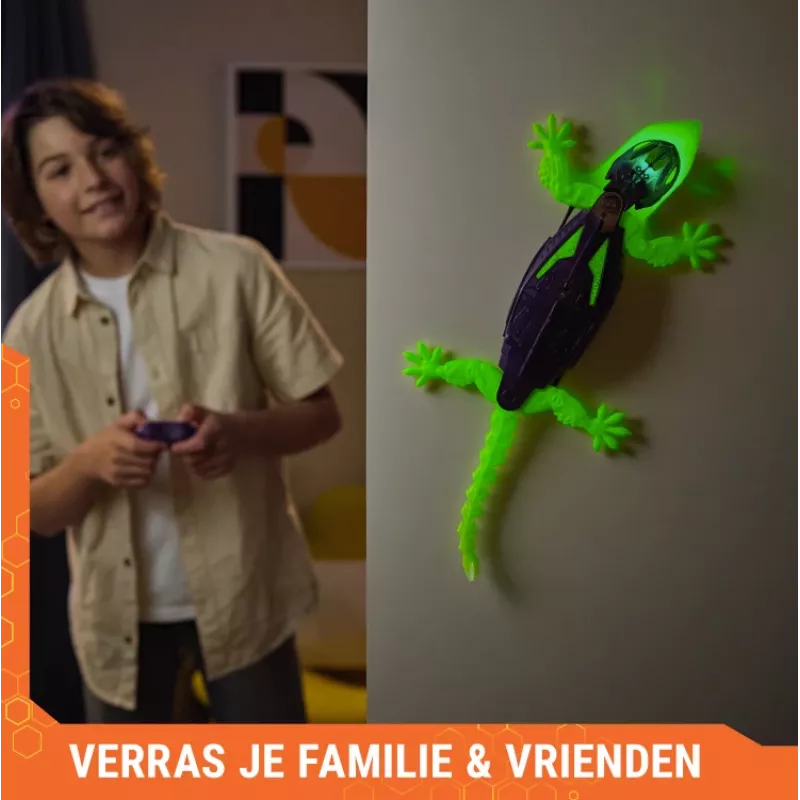 HEX BOTS Glow-in-the-Dark Gecko, uzlādējams tālvadības robots bērnu rotaļlietas, kāpj pa sienām joku rotaļlietām un spēlēm, RC robots zēniem un meitenēm no 4 gadu vecuma