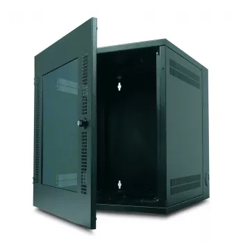 APC NetShelter 13U pie sienas stiprināms statīvs ar stikla durvīm, dubultā eņģe, servera dziļums