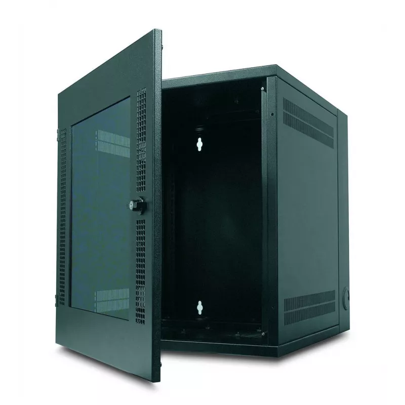 APC NetShelter 13U pie sienas stiprināms statīvs ar stikla durvīm, dubultā eņģe, servera dziļums
