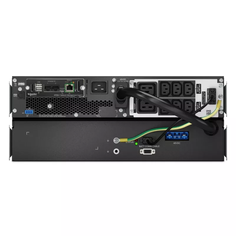 APC Smart-UPS On-Line, 2200VA, litija jonu, statīvā montējams 4U, 230V, 6x C13+2x C19 IEC ligzdas, tīkla karte, pagarināta ilgstoša darbība, komplektā montāžas sliedes