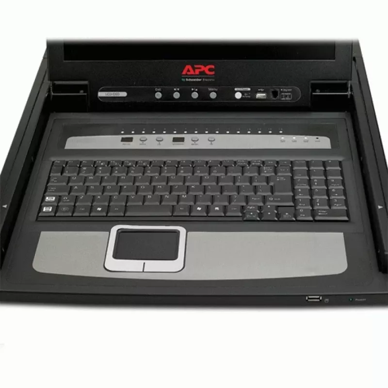 APC 17 collu statīva LCD konsole ar integrētu 16 portu analogo KVM slēdzi