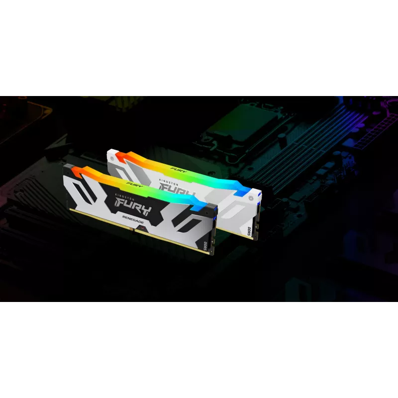 Desktop DDR5 32GB 6400MT/s CL32 288-pin DIMM Kingston FURY Renegade RGB balta 1.4V