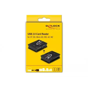Karšu lasītājs DeLOCK 91007 USB 2.0 melns CF MMC MS MicroSD xD