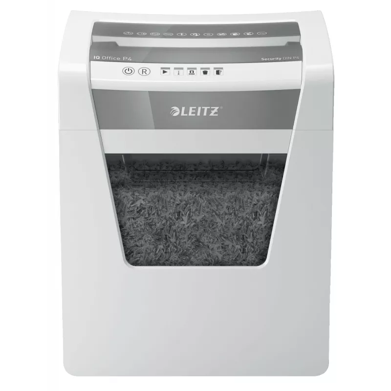 Leitz IQ Office papīra smalcinātājs P4, krustveida smalcināšana, 22.3 cm, 4 x 40 mm, 23 L, 225 loksnes, 55 dB
