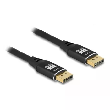 DeLOCK DisplayPort kabelis 8K 60 Hz 5 m, melns, metāla korpusi