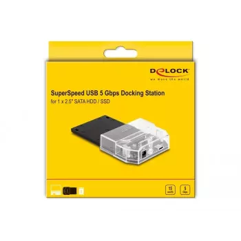 DeLOCK SuperSpeed USB dokstacija 2,5 collu SATA HDD SSD melna