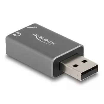 DeLOCK Ārējā USB skaņas karte USB-A vīrišķais savienotājs uz 2 x 3,5 mm stereo