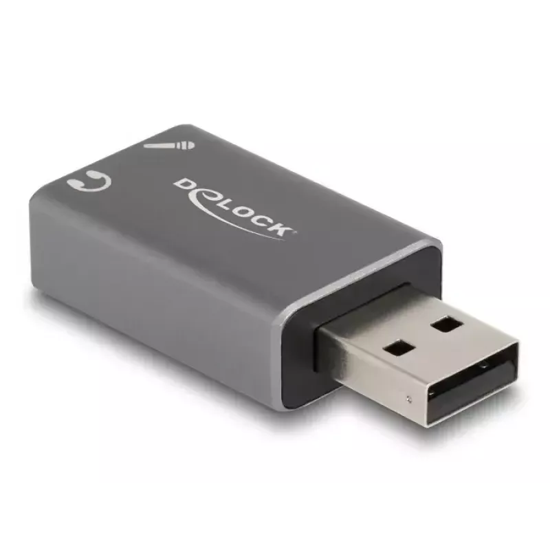 DeLOCK Ārējā USB skaņas karte USB-A vīrišķais savienotājs uz 2 x 3,5 mm stereo