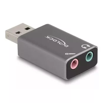 DeLOCK Ārējā USB skaņas karte USB-A vīrišķais savienotājs uz 2 x 3,5 mm stereo