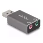 DeLOCK Ārējā USB skaņas karte USB-A vīrišķais savienotājs uz 2 x 3,5 mm stereo