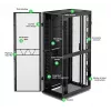 APC NetShelter SX, tīkla skapja korpuss, 48U, 2258A x 750P x 1200D mm, ar sāniem, melns