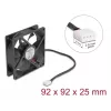 Ventilators DeLOCK 67302 9,2 cm melns lodīšu gultnis