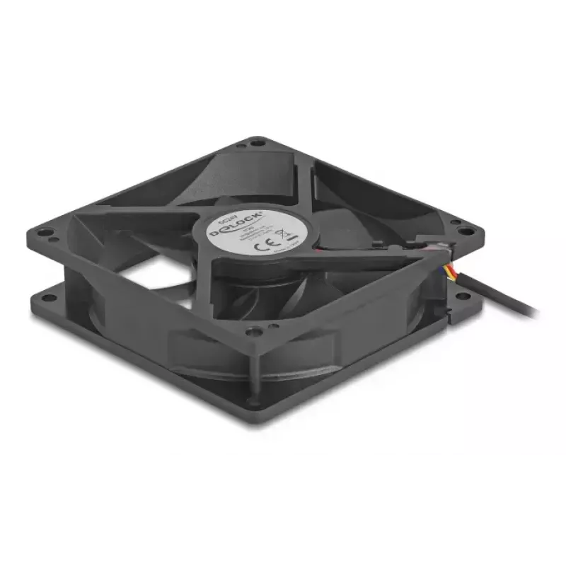 Ventilators DeLOCK 67302 9,2 cm melns lodīšu gultnis