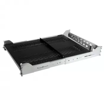 StarTech.com 2U ventilējams bīdāms serveru plaukts ar kabeļu pārvaldības sviru – regulējams montāžas dziļums no 27,7 līdz 31,6 collām – 50 mārciņas – 19” serveru plaukts aprīkojuma statīvam – 24 collu dziļš
