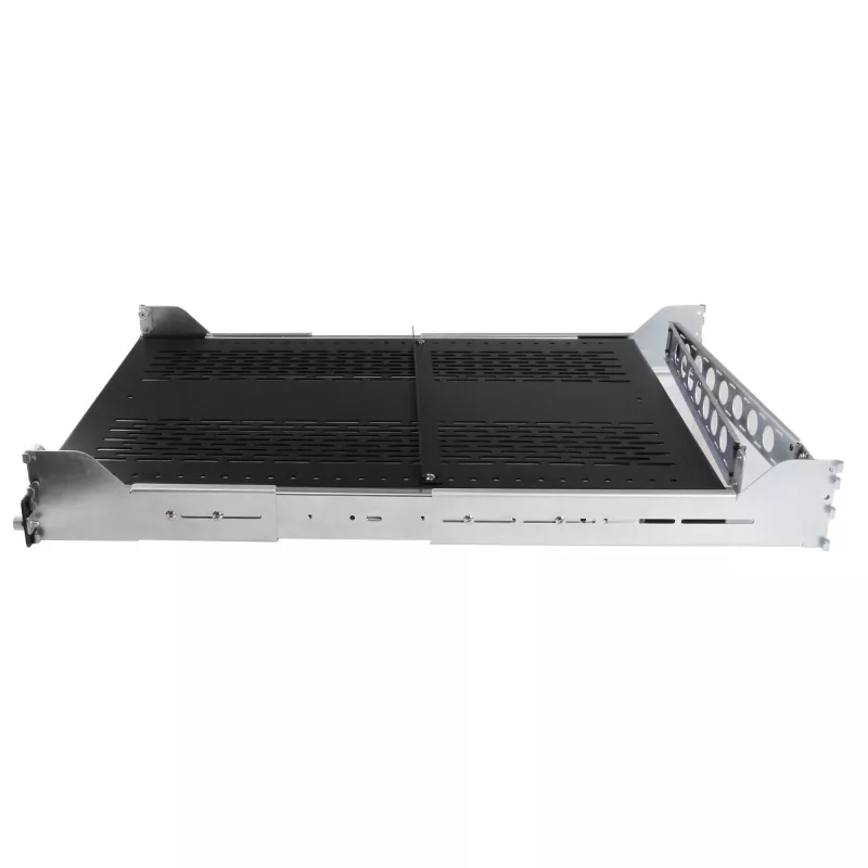 StarTech.com 2U ventilējams bīdāms serveru plaukts ar kabeļu pārvaldības sviru – regulējams montāžas dziļums no 27,7 līdz 31,6 collām – 50 mārciņas – 19” serveru plaukts aprīkojuma statīvam – 24 collu dziļš