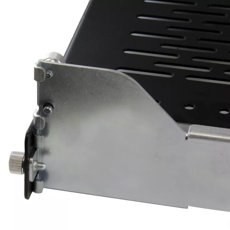 StarTech.com 2U ventilējams bīdāms serveru plaukts ar kabeļu pārvaldības sviru – regulējams montāžas dziļums no 27,7 līdz 31,6 collām – 50 mārciņas – 19” serveru plaukts aprīkojuma statīvam – 24 collu dziļš