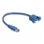 DeLOCK USB 3.0 Type-A vīriešu uz sieviešu paneļa montāžas kabelis 25 cm