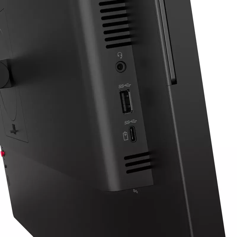 24 collu Lenovo ThinkVision T24-4v IPS LCD monitors, 1920×1080 Full HD, 6 ms, 250 cd/m², iebūvēti skaļruņi, USB centrmezgls, VESA, augstumā regulējams, melns
