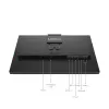 24 collu Lenovo ThinkVision T24-4v IPS LCD monitors, 1920×1080 Full HD, 6 ms, 250 cd/m², iebūvēti skaļruņi, USB centrmezgls, VESA, augstumā regulējams, melns