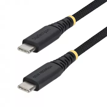 StarTech.com 15cm (6in) USB-C uzlādes kabelis, 60W (3A) PD, divslāņu pīts neilona/TPE apvalks, izturīgs USB C uzlādes vads, USB 2.0 klēpjdatora lādētāja kabelis