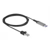 Tīkla kabelis DELOCK 60756, USB A uz RJ-45, 2 m, 10/100/1000Base-T(X), Antracīts/Melns