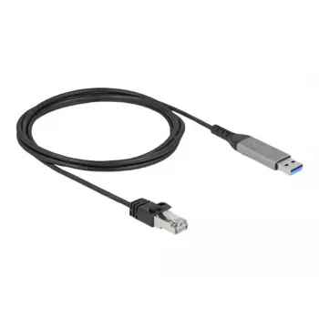 Tīkla kabelis DELOCK 60756, USB A uz RJ-45, 2 m, 10/100/1000Base-T(X), Antracīts/Melns