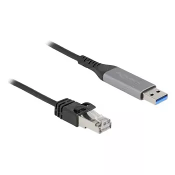Tīkla kabelis DELOCK 60756, USB A uz RJ-45, 2 m, 10/100/1000Base-T(X), Antracīts/Melns