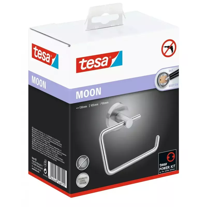 Toaletes papīra turētājs Tesa 40301-00000-00 pie sienas stiprināms nerūsējošais tērauds 138×50×105 mm