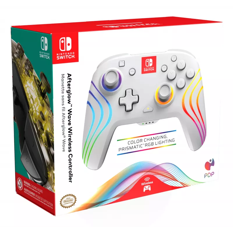 PDP Afterglow Wave balts spēļu kontrolieris analogais / digitālais Nintendo Switch, Nintendo Switch OLED