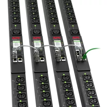 Strāvas sadales iekārta APC NetShelter 9000 PDU 24 maiņstrāvas kontaktligzdas (C13/C15/C19/C21), NEMA L6-20P, 200–208 V, 20 A, vertikāla 0U, melna