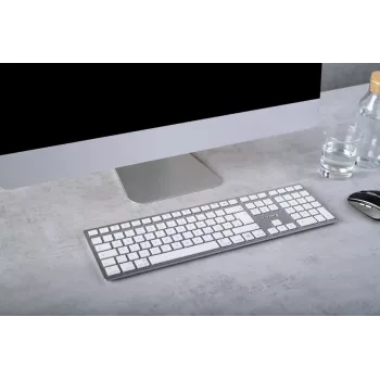 CHERRY KW 9100 plāns FOR MAC tastatūra Universāla USB + Bluetooth QWERTY Angļu Sudraba