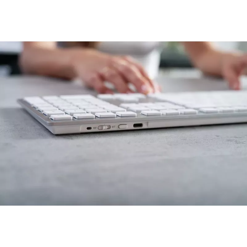 CHERRY KW 9100 plāns FOR MAC tastatūra Universāla USB + Bluetooth QWERTY Angļu Sudraba