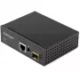 StarTech.com rūpnieciskais optiskās šķiedras uz Ethernet multivides pārveidotājs — 10/100/1000 Mb/s SFP uz RJ45/Cat6 — vienmoda/daudzmodu optiskā šķiedra uz vara gigabitu tīkls — 12–56 V līdzstrāva — IP-30 / -40 līdz +75 °C