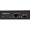 StarTech.com rūpnieciskais optiskās šķiedras uz Ethernet multivides pārveidotājs — 10/100/1000 Mb/s SFP uz RJ45/Cat6 — vienmoda/daudzmodu optiskā šķiedra uz vara gigabitu tīkls — 12–56 V līdzstrāva — IP-30 / -40 līdz +75 °C