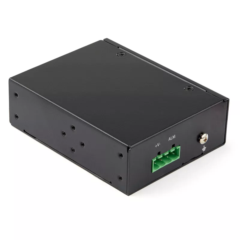 StarTech.com rūpnieciskais optiskās šķiedras uz Ethernet multivides pārveidotājs — 10/100/1000 Mb/s SFP uz RJ45/Cat6 — vienmoda/daudzmodu optiskā šķiedra uz vara gigabitu tīkls — 12–56 V līdzstrāva — IP-30 / -40 līdz +75 °C