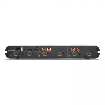 KVM slēdzis Belkin Universal 2nd Gen — 2 portu drošs KVM, HDMI/DisplayPort, 4K@60Hz, USB tastatūra/pele, melns, montāža statīvā