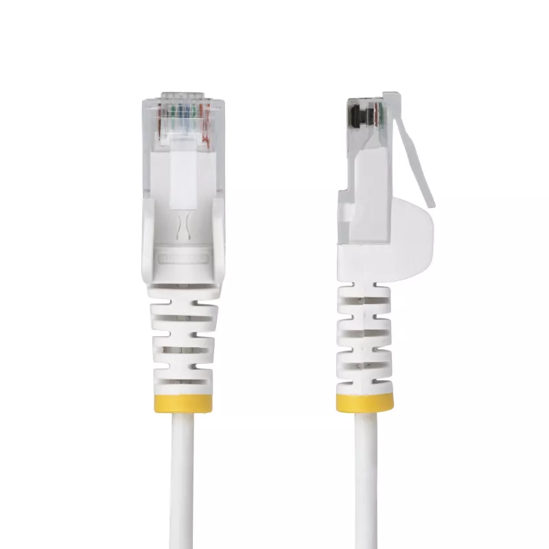 StarTech.com 1,5 m balts plāns CAT6 Ethernet kabelis, bez aizķeršanās, 100 W PoE, UTP, LSZH, 28AWG tīra vara vads, plāns RJ45 tīkla ielāpu vads ar spriedzes samazinājumiem, individuāli pārbaudīts
