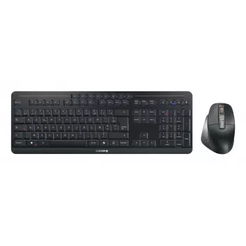 CHERRY Stream desktop ultimate tastatūra Pele iekļauta Mājas/Biroja USB + RF Wireless + Bluetooth AZERTY Francūžu Melna