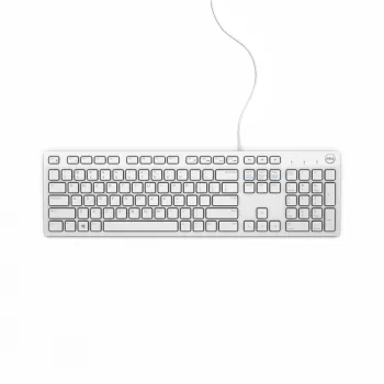 DELL vadu tastatūra - KB216 - vācu (QWERTZ) - balta, pilna izmēra (100%), vadu, USB, QWERTZ, balta
