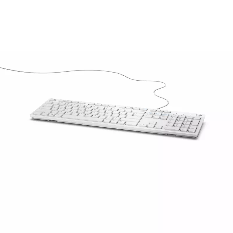 DELL vadu tastatūra - KB216 - vācu (QWERTZ) - balta, pilna izmēra (100%), vadu, USB, QWERTZ, balta