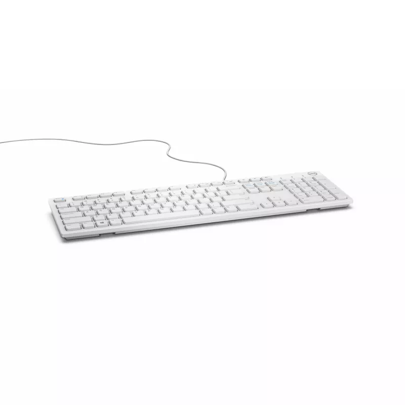 DELL vadu tastatūra - KB216 - vācu (QWERTZ) - balta, pilna izmēra (100%), vadu, USB, QWERTZ, balta