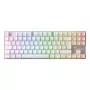 Bezvadu spēļu tastatūra CHERRY MX 8.2 Pro TMR — Tenkeyless, QWERTZ vācu, USB + RF + Bluetooth, RGB, Sudraba/Balta