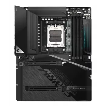 GIGABYTE X870 AORUS STEALTH mātesplate - atbalsta AMD Ryzen 9000 centrālos procesorus, 16+2+2 fāžu digitālais VRM, līdz 8200MHz DDR5 (OC), 2xPCIe 5.0 + 2xPCIe 4.0, Wi-Fi 7, 5 GbE LAN, USB 4