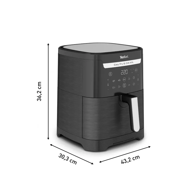 Karstā gaisa fritieris Tefal Easy Fry & Grill EY8018 6,5 L 1,5 kg 1830 W skārienjutīgs LCD brīvi novietojams melns