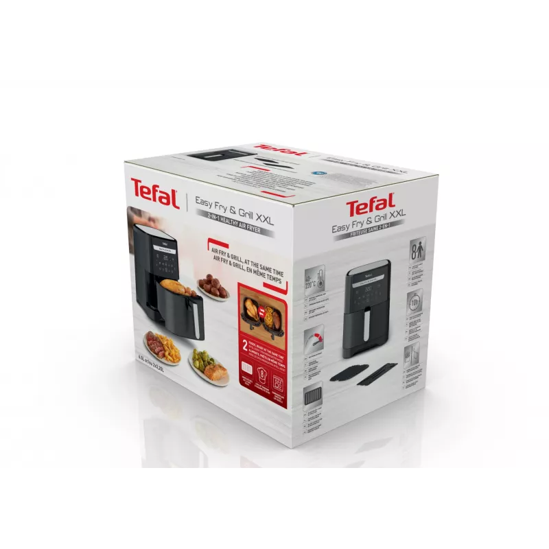 Karstā gaisa fritieris Tefal Easy Fry & Grill EY8018 6,5 L 1,5 kg 1830 W skārienjutīgs LCD brīvi novietojams melns