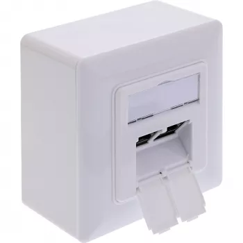 Kontaktligzda InLine 76842A 2 x RJ-45 balta tīkla kabelis Cat 6a
