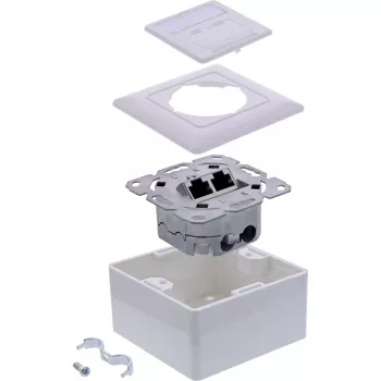 Kontaktligzda InLine 76842A 2 x RJ-45 balta tīkla kabelis Cat 6a