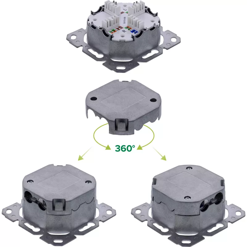 Kontaktligzda InLine 76842A 2 x RJ-45 balta tīkla kabelis Cat 6a